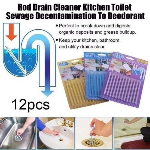 Drain Cleaner-Drain Cleaner Stick Remove Bad Smell of Drain, Toilet Pipes, Bathtub, Kitchen Sink