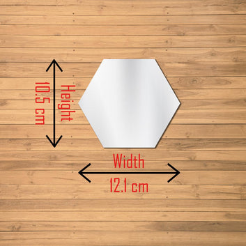 WallDaddy Mirror Stickers For Wall Pack Of 32 Hexagon Silver Color Flexible Mirror Size (10x12)Cm Each Hexagon