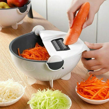 Swadish Basket- 7 in 1 Multifuctional Rotate Vegetable Cutter with Drain Basket