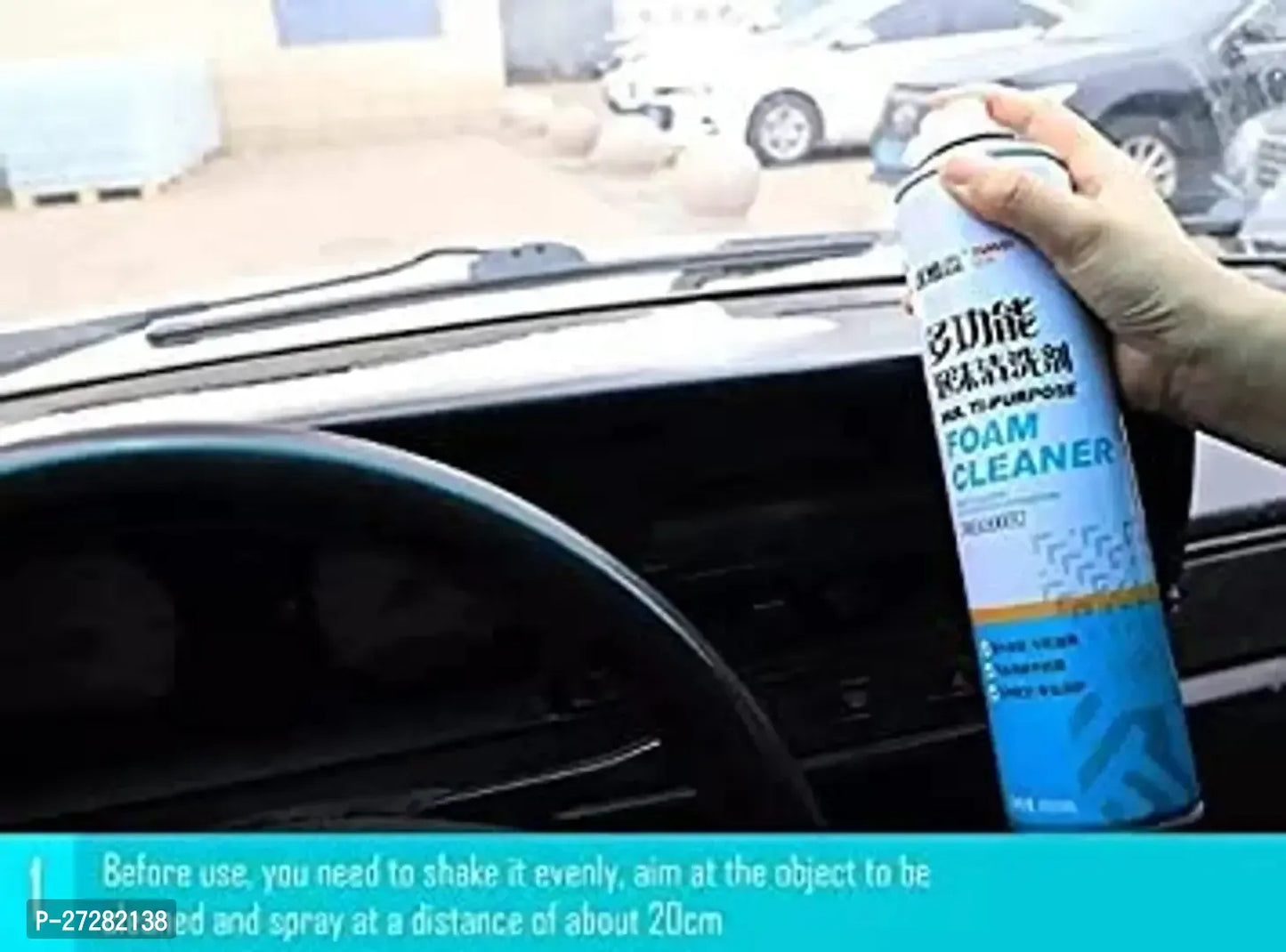 Foaming Car Interior Cleaner Multipurpose Foam Cleaner Spray Car Seat,Exterior Interior,Shoes,Sofa Cleaning Spray (Pack of 1)