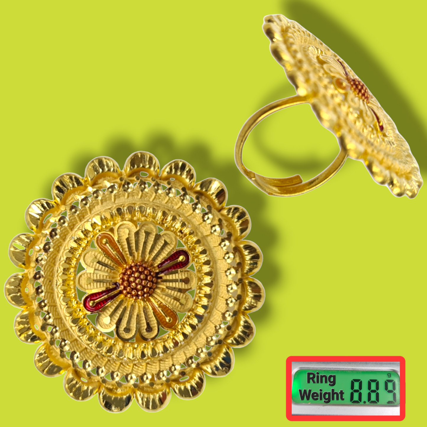 "Elegance in Gold: Gold-Plated Comfort-Fit Finger Ring"