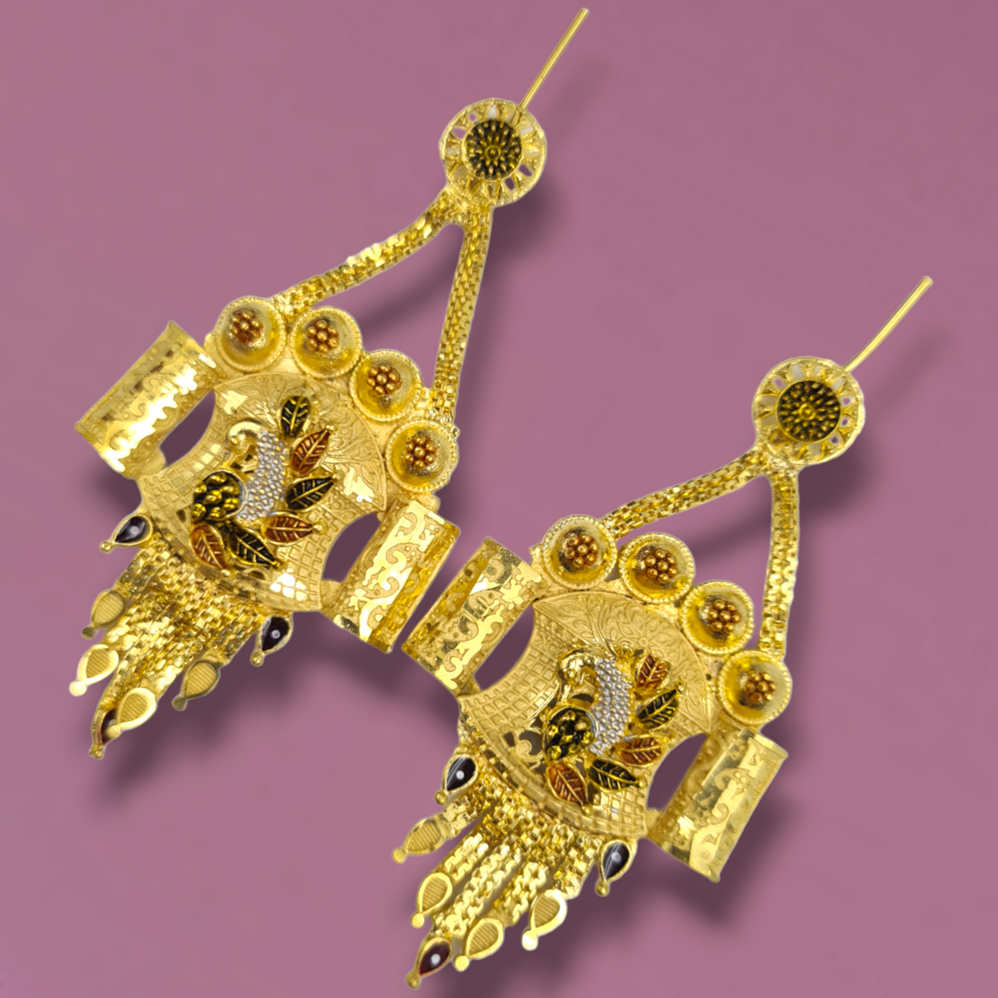 Gold-Plated Earrings with Stunning Crystal"