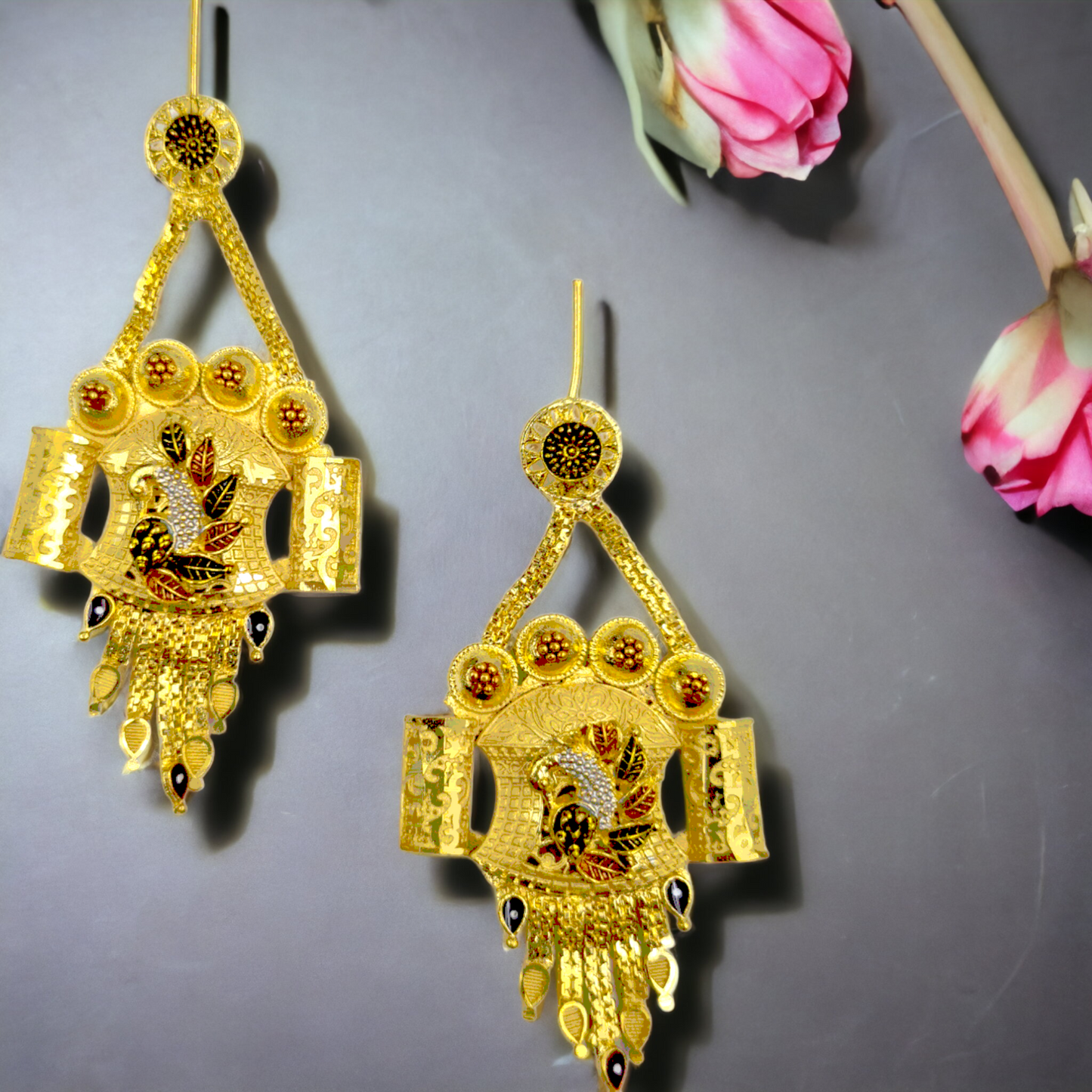 Gold-Plated Earrings with Stunning Crystal"