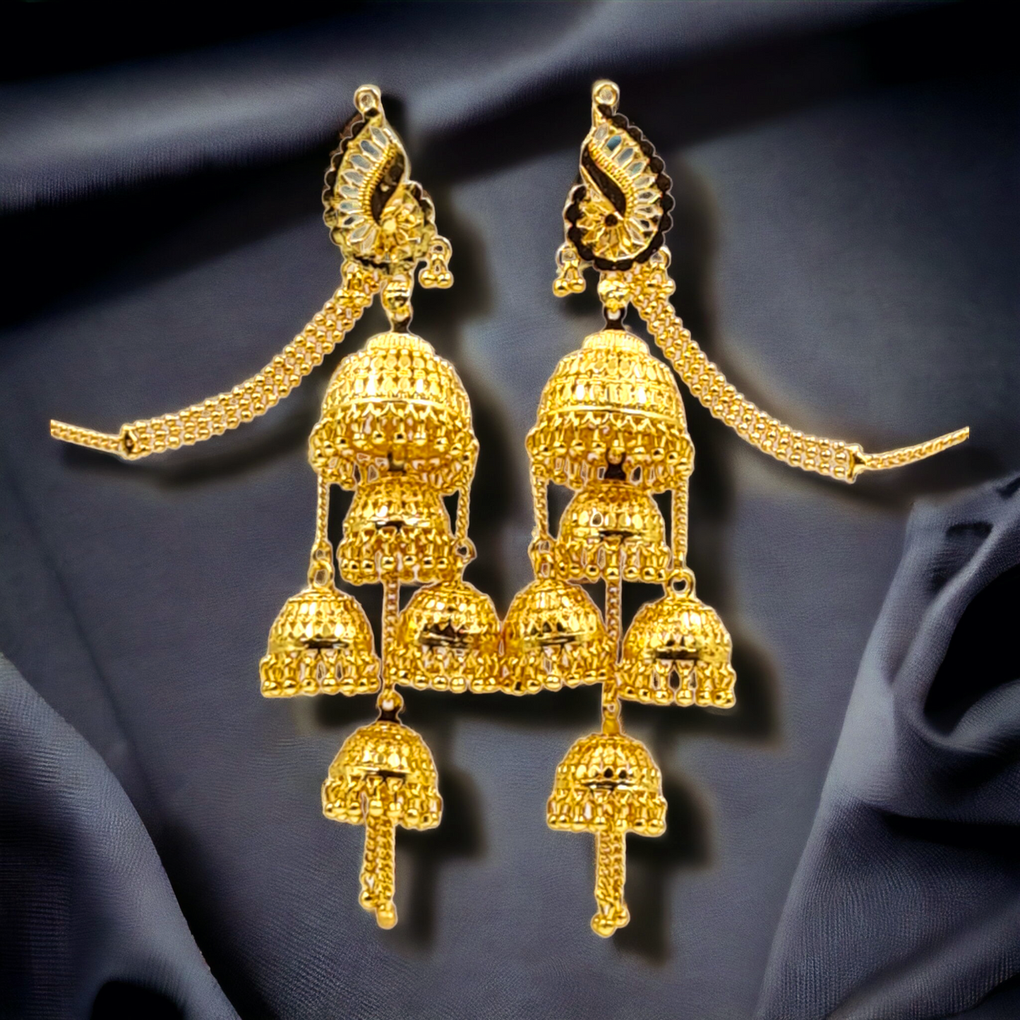 "Dazzling Craftsmanship: Gold-Plated Earrings with Crystal Beauty"