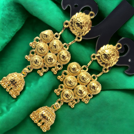 "Elegant Handcrafted Elegance: Gold-Plated Crystal Earrings"