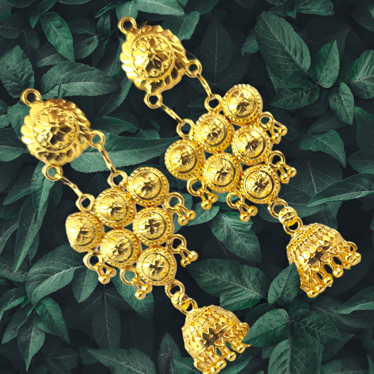"Elegant Handcrafted Elegance: Gold-Plated Crystal Earrings"