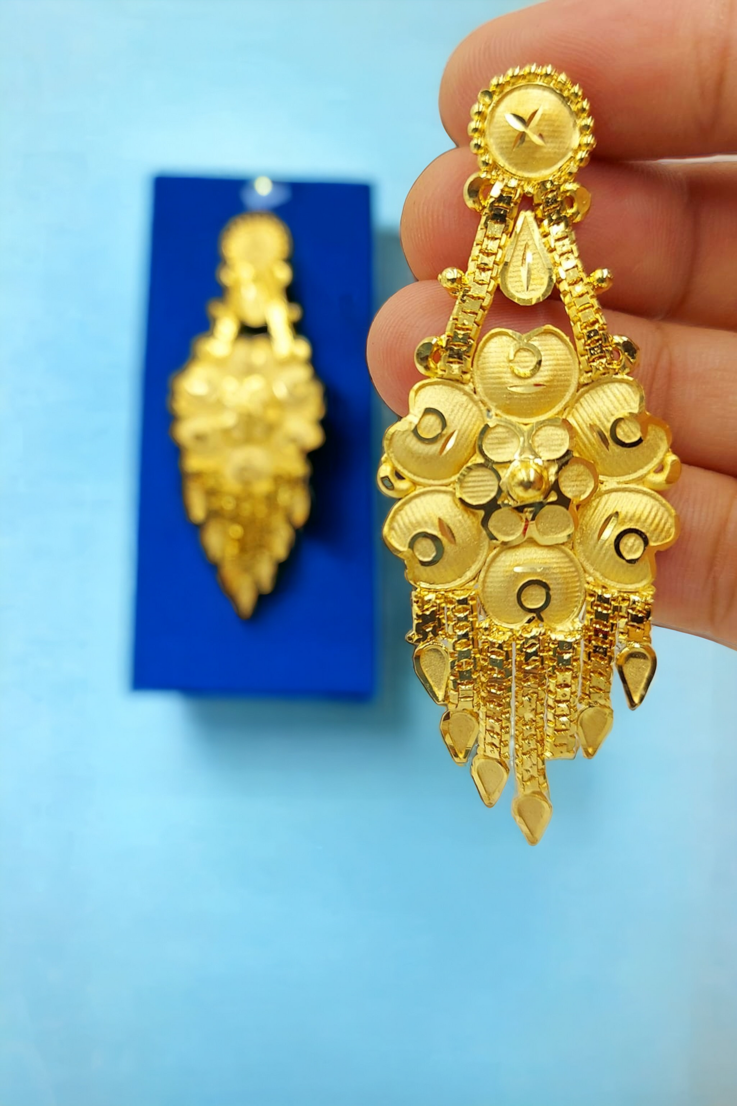 "Handmade Gold-Plated Earrings with Stunning Crystal"